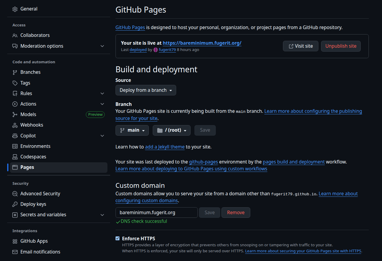 GitHub Pages custom domain